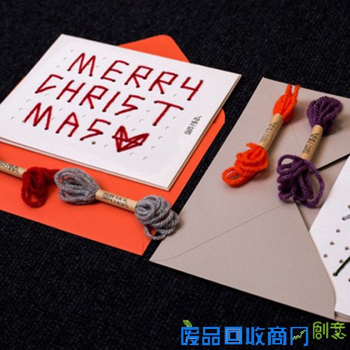 韩国人圣诞送礼新物件：用手“缝”一张贺卡（图）
