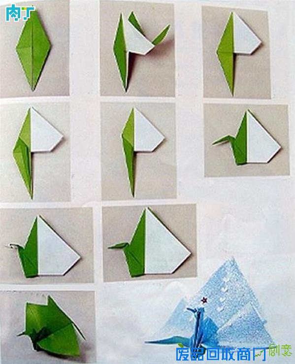 千纸鹤的折法大全,六种折法,一定有你喜欢的╭★肉丁网