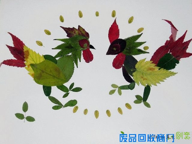 树叶粘贴画图片大全