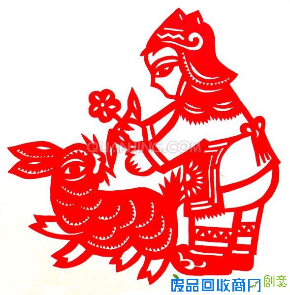 中国剪纸儿童喂兔子 图片大全