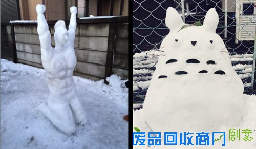 缤纷创意堆出来:日本奇葩雪人秀闪瞎网友(图)