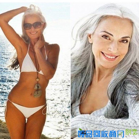 60岁老人做模特 飘逸白发火辣身材散发健康活力(图)