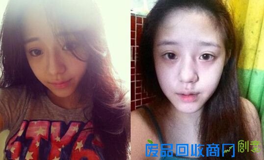 网红素颜照亮瞎眼 锥子脸惨变大饼脸（组图）