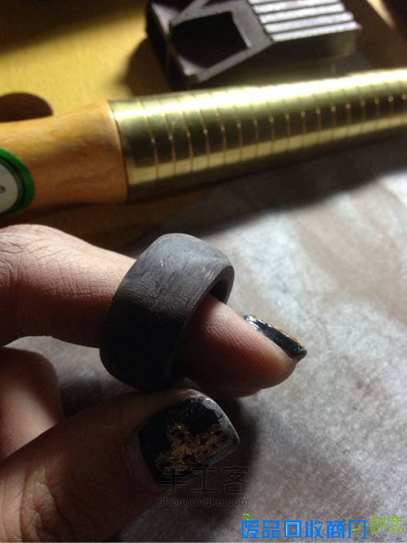 无机器制作紫檀木戒指基础教程