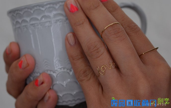 DIY字母戒指 DIY情侣戒指 DIY爱心戒指