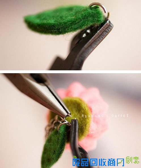 【手工饰品制作教程】不织布手工制作戒指手工教程,不织布花朵手工图解