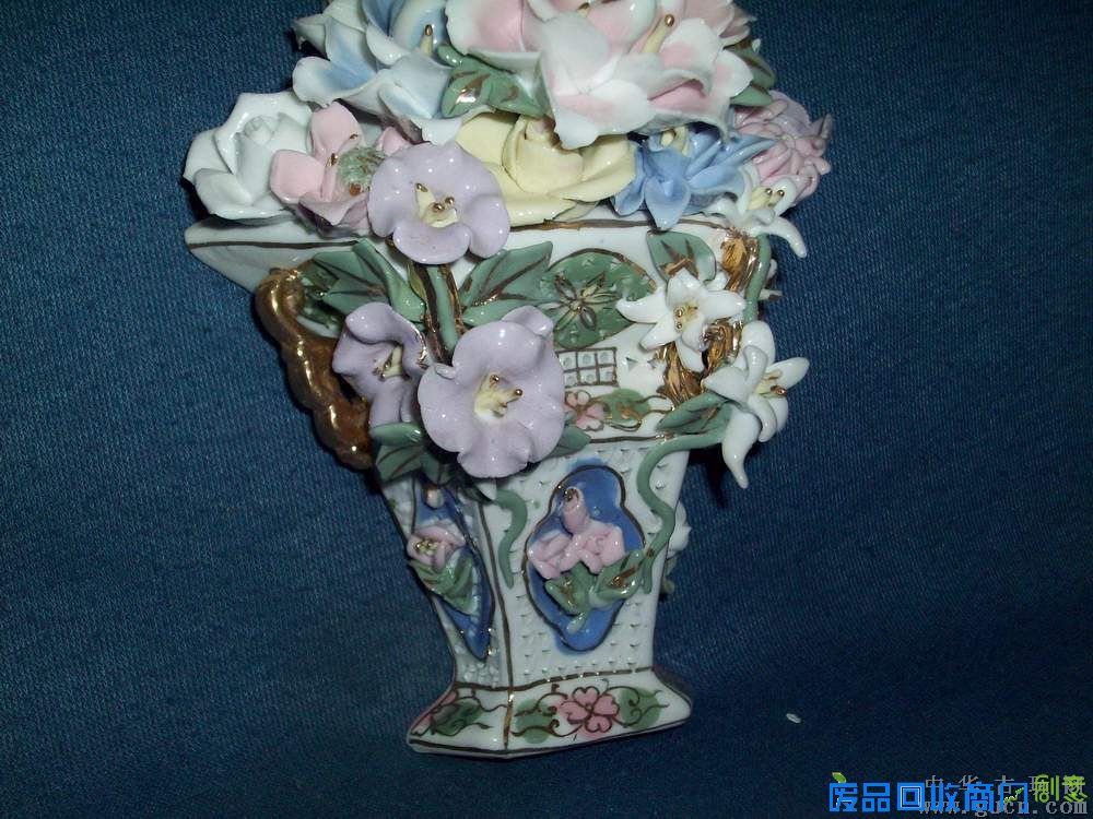 【旧瓷】漂亮的壁挂花篮(全品)002