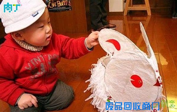 儿童花灯制作：兔子纸灯手工制作图解◆肉丁儿童网