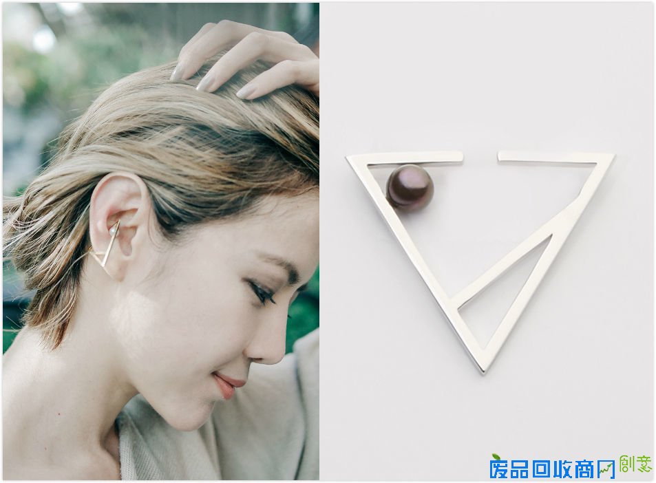 金属和珍珠搭配的首饰很美，没有耳洞也可以
