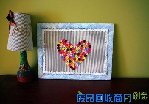 巧手DIY：普通纽扣变身漂亮装饰画