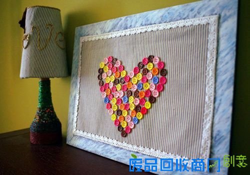 巧手DIY：普通纽扣变身漂亮装饰画