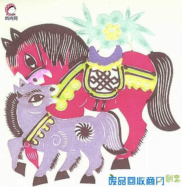 民俗剪纸图案大全-凤翔泥塑剪纸马