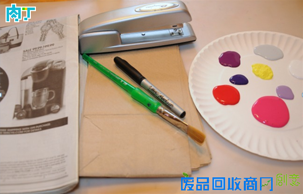 幼儿玩具手工小制作 旧纸袋DIY可爱小房子的做法◆肉丁儿童网