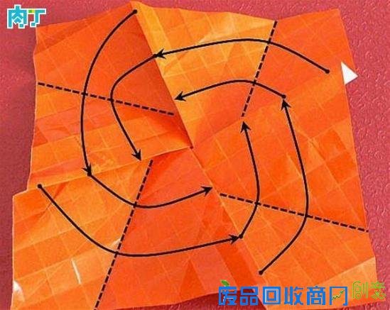 手工DIY一款很逼真折纸玫瑰花的折法图解教程