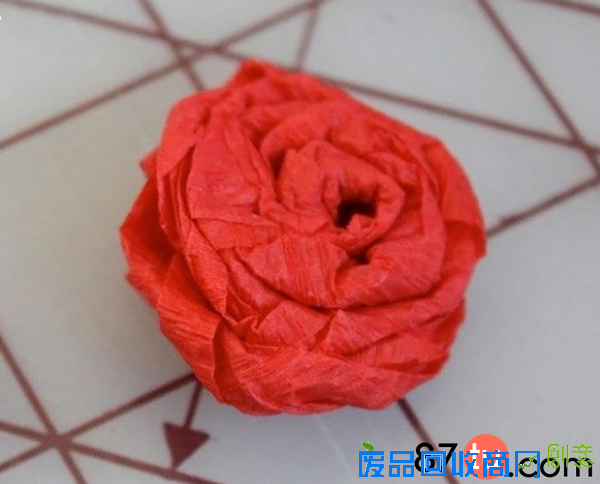 玫瑰之心花束折纸图解教程