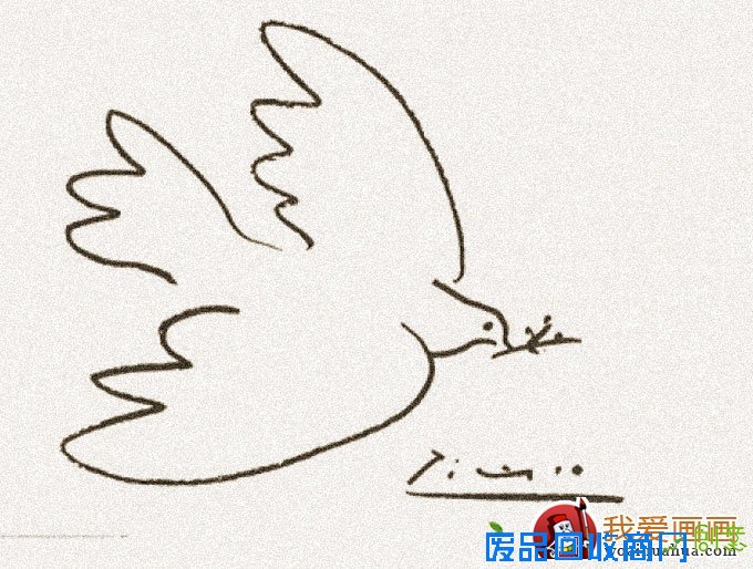 毕加索的钢笔简笔画《和平鸽》