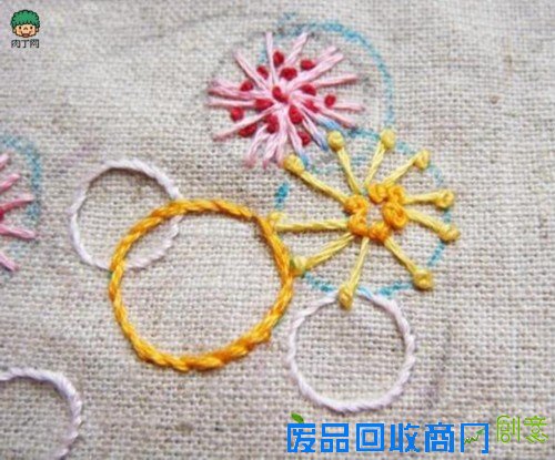 《爱心树》手工刺绣成品及详细绣法分解步骤和图纸