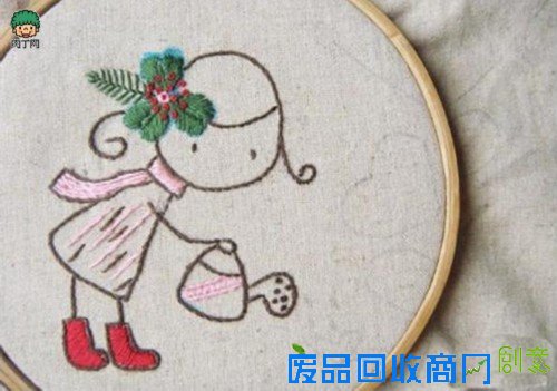 《爱心树》手工刺绣成品及详细绣法分解步骤和图纸