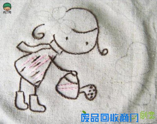 《爱心树》手工刺绣成品及详细绣法分解步骤和图纸
