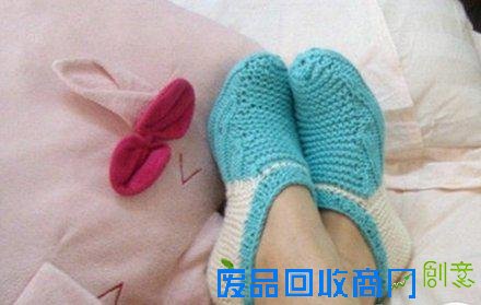 软拖鞋diy教程 地板袜、地板鞋的编织方