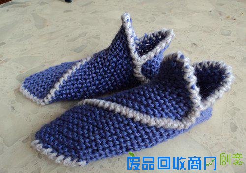 软拖鞋diy教程 地板袜、地板鞋的编织方