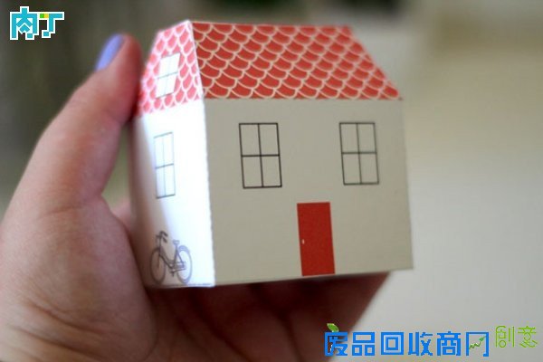 可爱的卡纸房子的手工制作方法图解教程◆肉丁儿童网