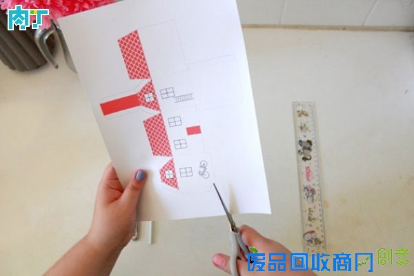 可爱的卡纸房子的手工制作方法图解教程◆肉丁儿童网