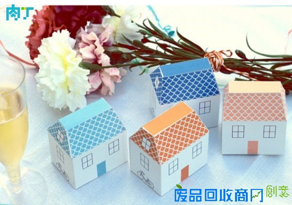 可爱的卡纸房子的手工制作方法图解教程◆肉丁儿童网