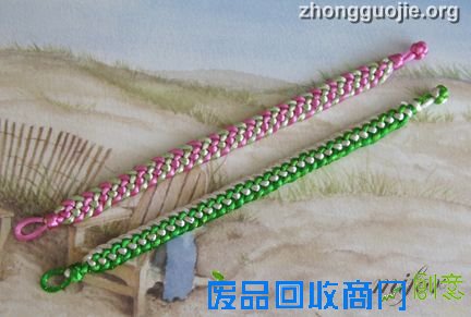 炫丽的凤尾结手链编法-+中国结