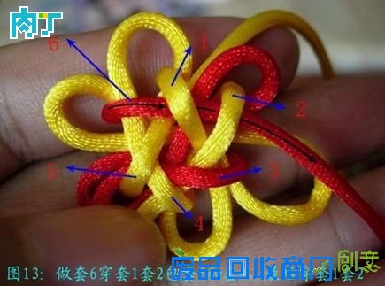 怎样编中国结之团锦花结挂饰手工编织详细图解教程╭★肉丁网