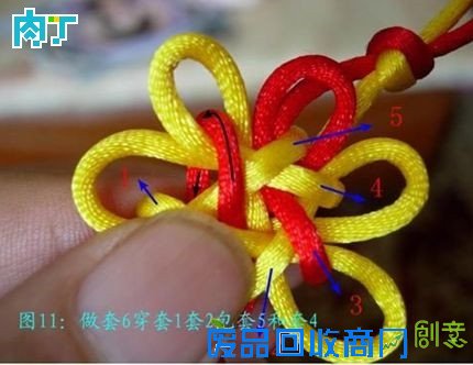 怎样编中国结之团锦花结挂饰手工编织详细图解教程╭★肉丁网