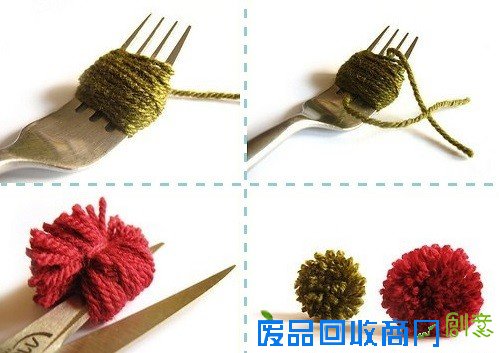 毛茸茸止滑墊自己作！只要用家裡剩餘的毛線球綁一綁..