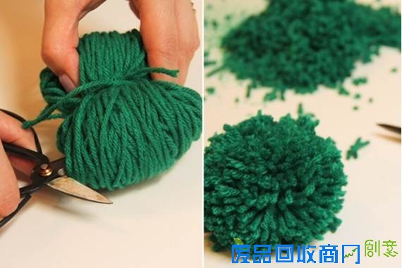 毛茸茸止滑墊自己作！只要用家裡剩餘的毛線球綁一綁..