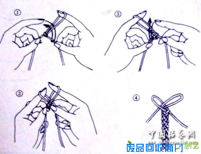 素红手链--凤尾结手编手链 简单漂亮-编法图解