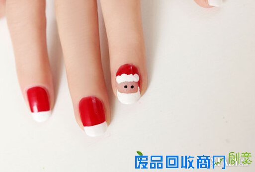 【图】DIY圣诞老人美甲图片 增添欢乐节日气氛