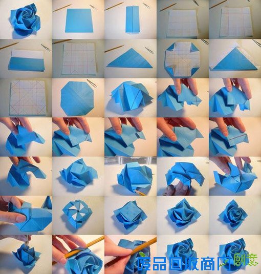 怎么折玫瑰花的最简单方法图片