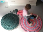 手工DIY钩编地垫教程 手工编织地垫 手工DIY钩编地垫教程 手工编织地垫