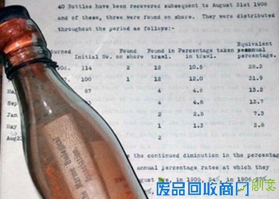 108年前科学家制的漂流瓶被发现