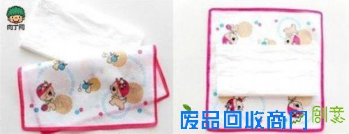 用手帕制作简单柔软的布艺纸巾盒DIY方法图解