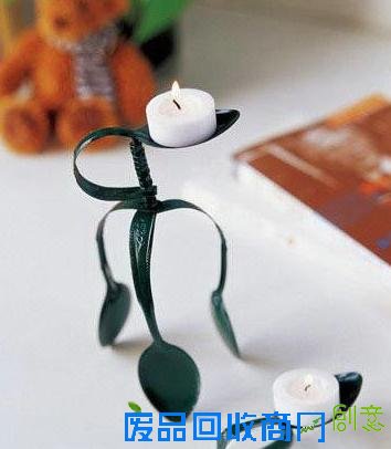 变废为宝—用旧汤勺DIY自制创意蜡烛台