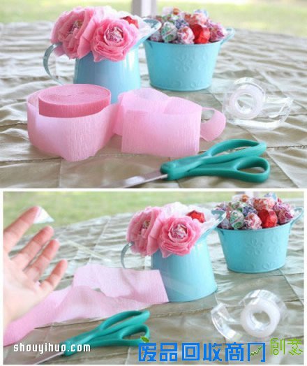 皱纹纸花的折法图解 皱纹纸花的制作教程