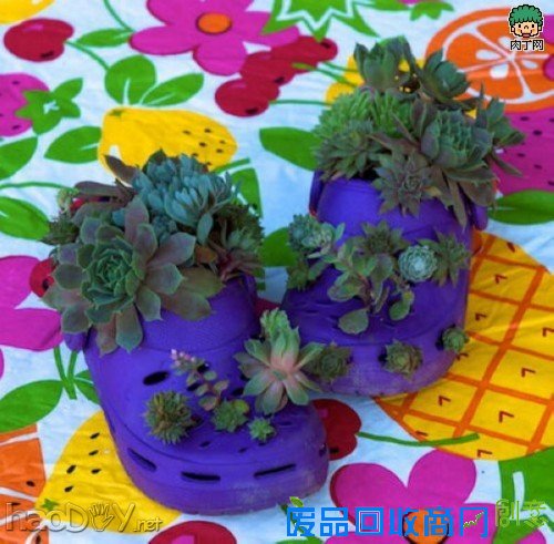自制旧鞋怎么处理 旧鞋变花盆的35个DIY多姿多彩样例