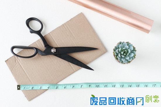 5分钟学会利用旧废纸板DIY金属面小盆栽