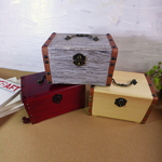 高档仿古梳妆盒木盒木质首饰盒带镜子古典收纳盒道具结婚生日礼物