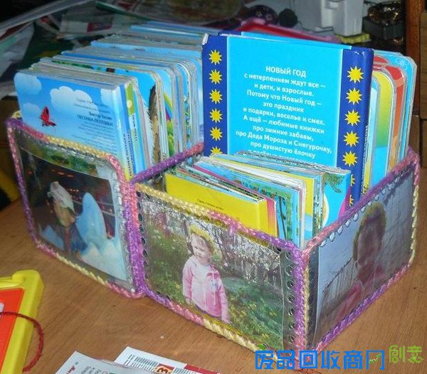 废旧饮料瓶DIY，手工拼料制作的带盖方便收纳箱