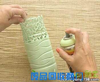 塑料瓶变废为宝手工制作唯美花瓶6