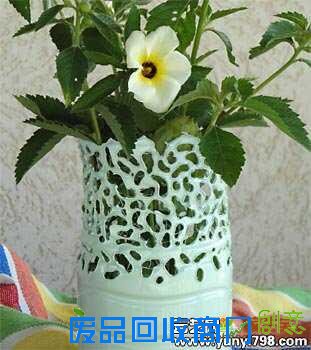 塑料瓶变废为宝手工制作唯美花瓶7