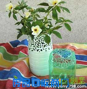 塑料瓶变废为宝手工制作唯美花瓶1