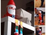 塑料瓶加材质加卷筒制作立体可爱圣诞老人手工废物利用教程 塑料瓶加材质加卷筒制作立体可爱圣诞老人手工废物利用教程