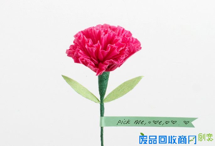 康乃馨的折法图解 康乃馨手工纸花制作图解教程